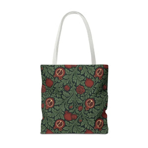 Vintage william morris-inspired botanical pomegranate tote bag - bags