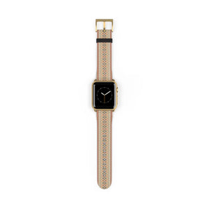 Boho Geo Pattern Watch Band — Beige Aztec Strap for Apple Watch