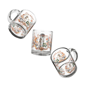 DipaliZ glass mug sized for a latte or a large autumn tea