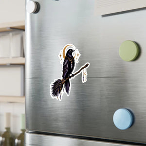 Mystical raven moon kiss-cut vinyl decal - home decor decals
