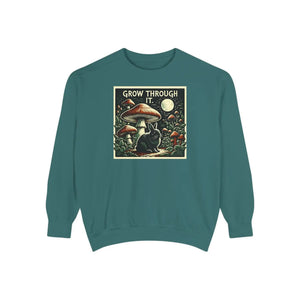Grow through it mushroom sweatshirt - sweatshirts