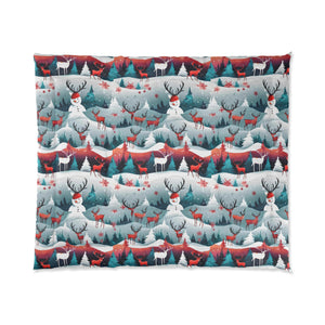 Rudolf Reindeer, Christmas Tree, snowman, Comforter