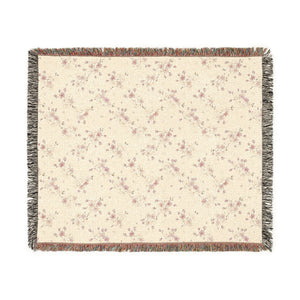 Woven Blanket — Reversible Cozy Throw with Neutral Floral & Speckled Night Sides