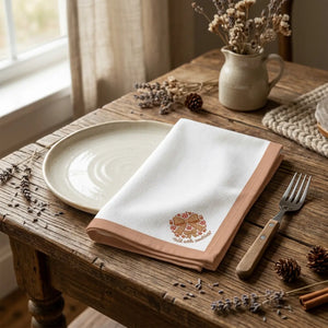 Cotton twill napkin with gingerbread bow design - paper napkins