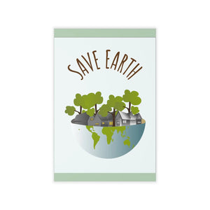 Save Earth Wall Decal – Eco-Friendly Globe Illustration for Home & Classroom