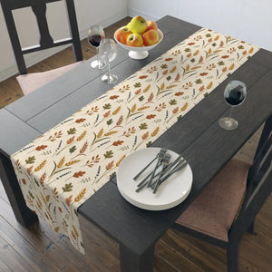 Autumn Meadow Table Runner — Neutral Floral Fall Decor
