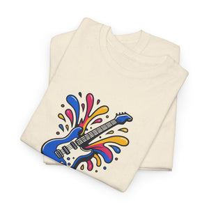 Musical instrument, with splashes of color, Unisex Heavy Cotton Tee