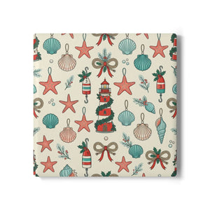 Christmas coastal ornaments ceramic coaster - coasters