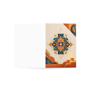 Diwali rangoli greeting card - festive lanterns & diyas pack (1/10/30/50) - cards
