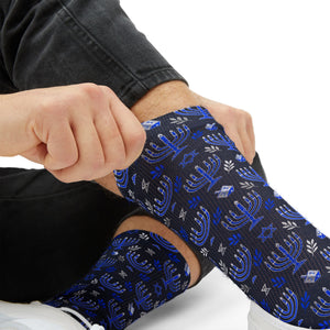 Blue Hanukkah Menorah Socks