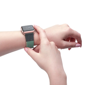 Boho Tie-Dye Watch Band – Green & Terracotta Patterned Apple Watch Strap