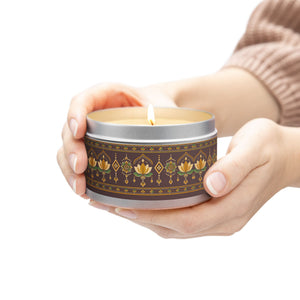Boho Lotus Pattern Tin Candle