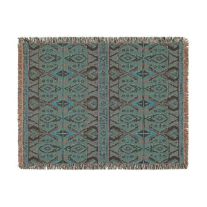 Tribal-style geometric throw by DipaliZ for a living room