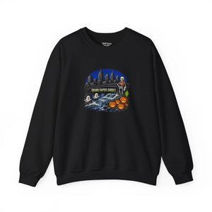 Haunted halloween grand rapids skyline crewneck sweatshirt - sweatshirts