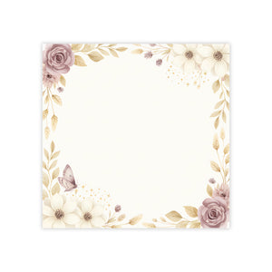 Floral Border Note Pad — Rose & Cream Decorative Post-it® Notes