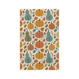 DipaliZ Thanksgiving kitchen towel in warm straw to burnt orange tones
