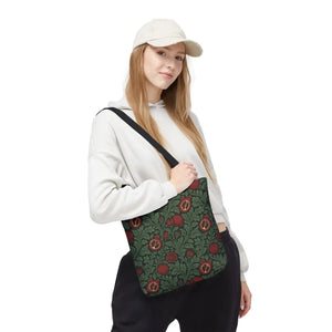 Vintage william morris-inspired botanical pomegranate tote bag - bags