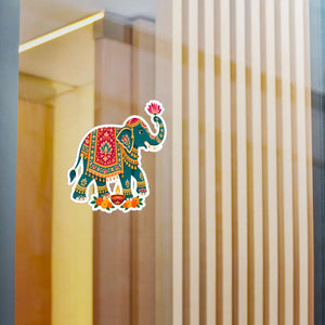 Decorative indian elephant kiss-cut vinyl decal - home decor decals