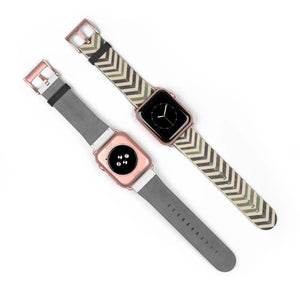 Chevron Pattern Watch Band — Neutral Geometric Apple Watch Strap