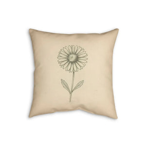Neutral faux linen ground behind the DipaliZ daisy botanical sketch