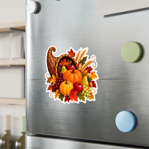 Thanksgiving harvest cornucopia kiss-cut vinyl decal - home decor decals