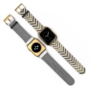 Chevron Pattern Watch Band — Neutral Geometric Apple Watch Strap
