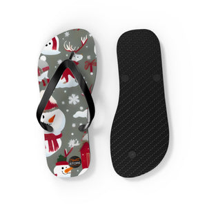 Christmas snowman and decoration, Unisex Flip-Flops