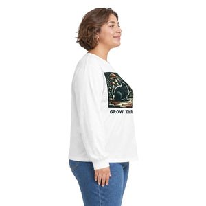 Grow through it mushroom long sleeve tee - t-shirts