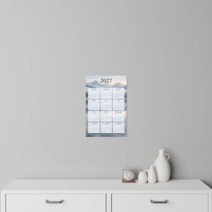 Flat lake band beneath the month grid on the DipaliZ calendar wall decal