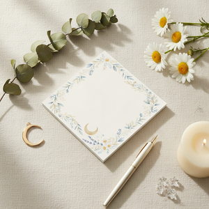 Moon & Wildflower Post-it Note Pads — Floral Sticky Notes for Desk, Planner & Gifts