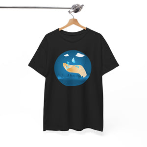 A globe with water, Unisex heavy cotton tee