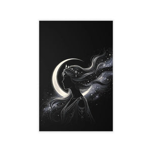 Moon goddess silhouette wall decal by DipaliZ in black and white