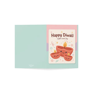 Personalized, Diwali Greeting Cards — 'Happy Diwali: Lights and Joy' Festive Card Pack (1/10/30/50 pcs)