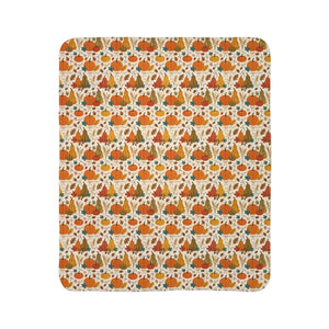Grey base version of the DipaliZ pumpkin patch fleece blanket