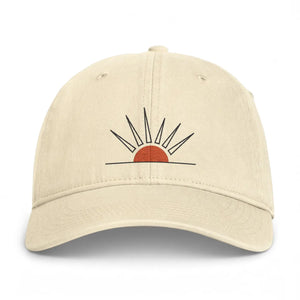 Unstructured six-panel crown and curved bill on the DipaliZ sunrise cap