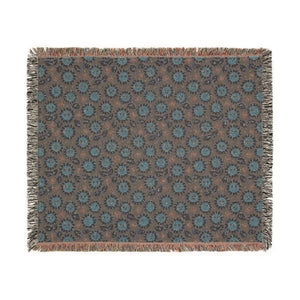 Boho Floral Woven Blanket
