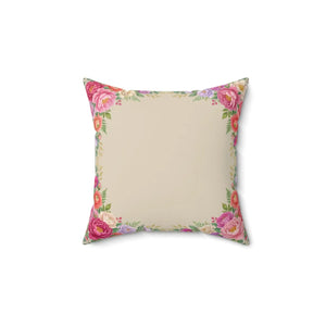 Floral Photo Pillow – Personalized Square Decorative Throw Pillow