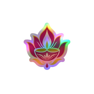 Lotus diya kiss-cut vinyl decal - home decor decals