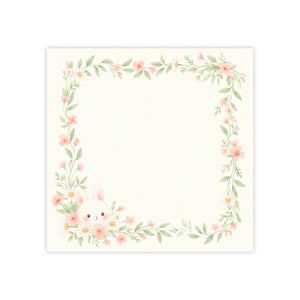 Floral Bunny Square Note Pad — Cute Spring Post-it® Sticky Notes