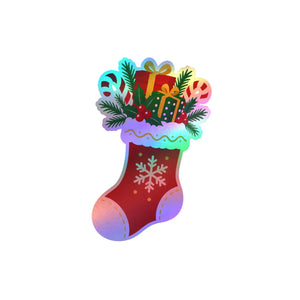 Christmas stocking kiss-cut vinyl decal - home decor decals