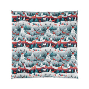 Rudolf Reindeer, Christmas Tree, snowman, Comforter