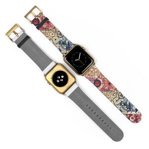 Geometric Floral Mosaic Watch Band – Colorful Vintage Art Pattern