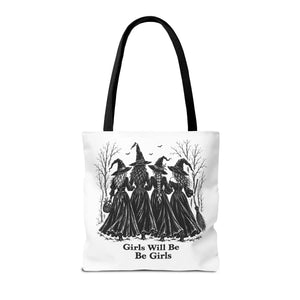 Witch Sisters Tote — “Girls Will Be Girls” Halloween Tote Bag