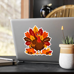 Thanksgiving turkey kiss-cut vinyl decal - home decor decals