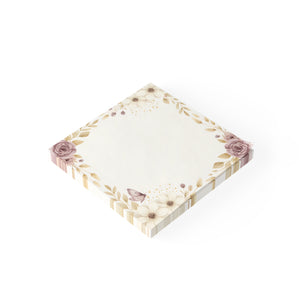 Floral Border Note Pad — Rose & Cream Decorative Post-it® Notes