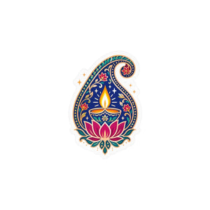 Paisley diya lotus kiss-cut vinyl decal - home decor decals
