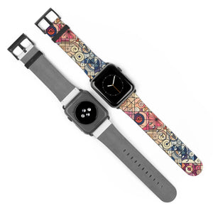 Geometric Floral Mosaic Watch Band – Colorful Vintage Art Pattern