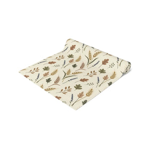 Autumn Meadow Table Runner — Neutral Floral Fall Decor