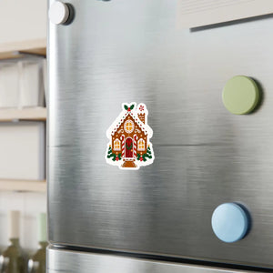 Gingerbread house christmas kiss-cut vinyl decal - home decor decals