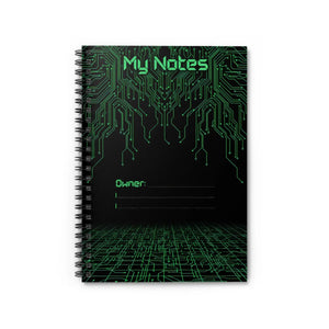 Cyber circuit spiral notebook - ’my notes’ ruled journal for techies - notebooks & notepads